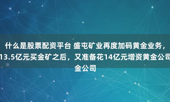 什么是股票配资平台 盛屯矿业再度加码黄金业务，13.5亿元买金矿之后，又准备花14亿元增资黄金公司